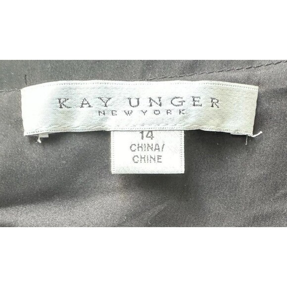 NWT Kay Unger Lola Metallic Twill Midi Dress Women’s Size 14 Sleeveless Black - Picture 3 of 16